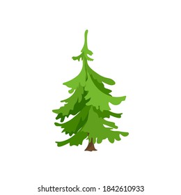 Cartoon Christmas tree. Vector element design.