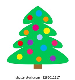 Cartoon christmas tree, vector icon. Image for kids