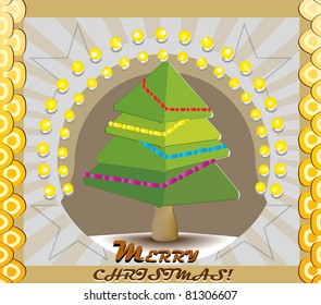cartoon christmas tree vector illustration