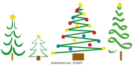 Cartoon Christmas Trees