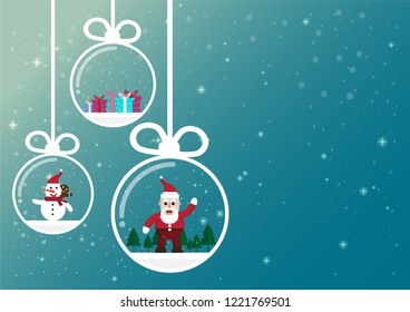 cartoon christmas and winter season with flat design