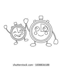 cartoon chronometer countdown kawaii character