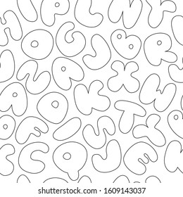 Cartoon chubby lettering pattern. Kids game alphabet.