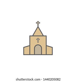 Cartoon church icon on a white background