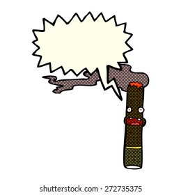 cartoon cigar with speech bubble