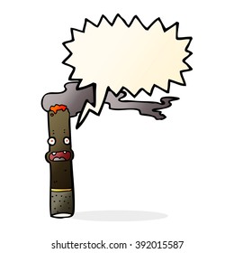cigarro con burbuja de habla