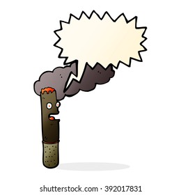 cigarro con burbuja de habla