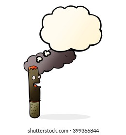 cigarro con burbuja de pensamiento
