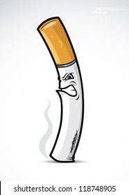 Cartoon Cigarette Character Vector Illustration Stock Vector (Royalty ...