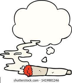 Cartoon-Zigarette mit Denkblase