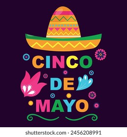 Cartoon cinco de mayo illustration. Vector graphics