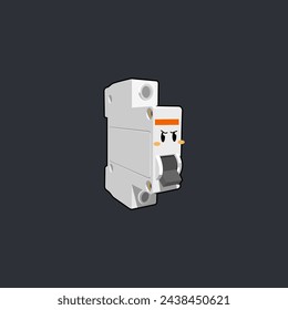 cartoon of a circuit breaker who is irritated by excessive use of electricity