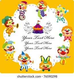 cartoon circus clown card
