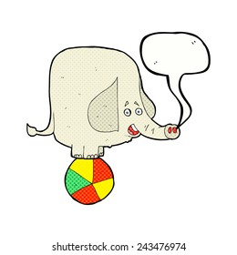 cartoon circus elephant with speech bubble