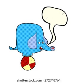 dibujos animados circo elefante con burbuja de habla