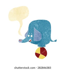 dibujos animados circo elefante con burbuja de habla