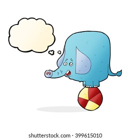 cartoon circus elephant with thought bubble