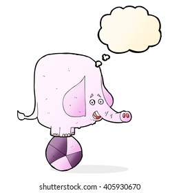cartoon circus elephant with thought bubble