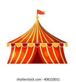 Cartoon circus marquee tent. Vector illustration