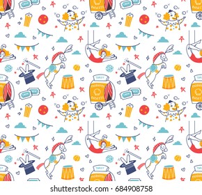 Cartoon circus seamless background