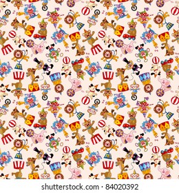 cartoon circus seamless pattern