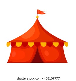 Cartoon circus tent. Flat style. Vector illustration