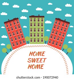 Cartoon city banner