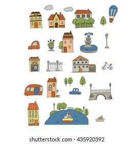 Cartoon city landscape