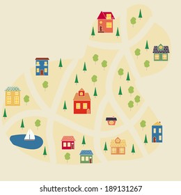 Cartoon city map