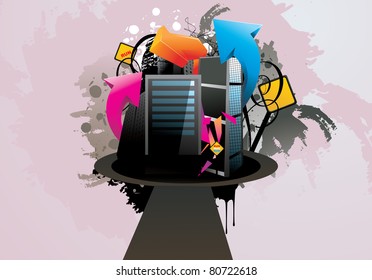 cartoon city vector illustration
