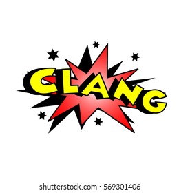 Cartoon clang colorful text caption illustration