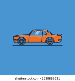 Cartoon Classic Sport Car Illustration Design