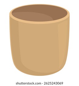 Cartoon clay pot illustration in minimalist style with traditional handcrafted design and customizable background, perfect for home decor and gardening concepts