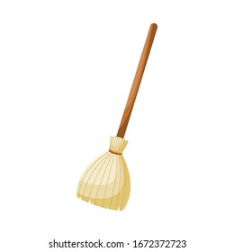 cartoon cleaning house broom . Vector illustration