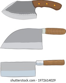 Cartoon cleaver hand drawn illustration, isolated on white background, vector file, vector illustration, accessory