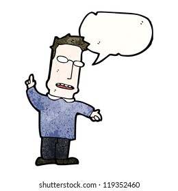 hombre inteligente de dibujos animados hablando