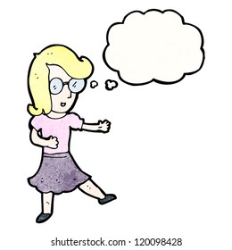 cartoon clever woman
