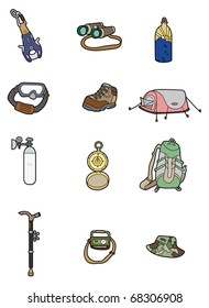 cartoon Climbing equipment icon