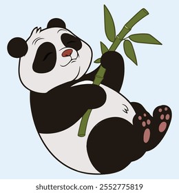 a cartoon clip art illustrations of an cute panda character 