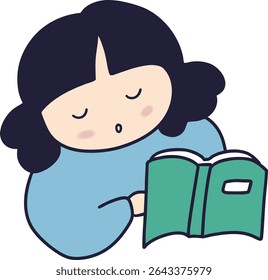 Cartoon clip art of a person reading