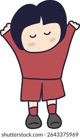 Cartoon clip art of a person wearing a red cheerleading uniform