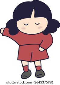 Cartoon clip art of a person wearing a red cheerleading uniform