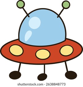 Cartoon clip art of UFO space alien
