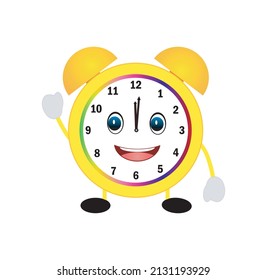 diseño del vector del reloj de dibujos animados sobre fondo blanco