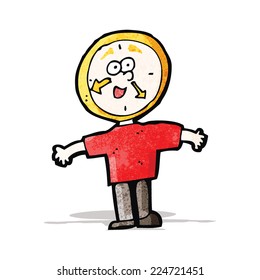 cartoon clock head man