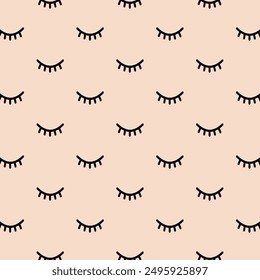 Cartoon Close Eyelashes Pattern Background