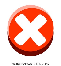 cartoon close or mark Button