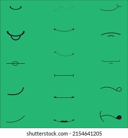 Juego de labios de la expresión de cierre de la boca de dibujos animados