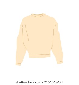 Cartoon Kleidung Männlich Beige Sweatshirt Konzept Flach Design Stil isoliert auf einem weißen Hintergrund. Vektorillustration