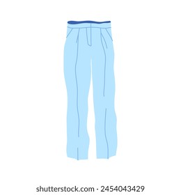 Ropa de dibujos animados Pantalones de hombre azul claro Concepto Estilo de diseño plano aislado sobre un fondo blanco. Ilustración vectorial